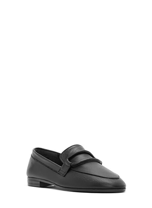 Kadın Siyah Deri Casual Loafer 25SFD350418 - Görsel 7