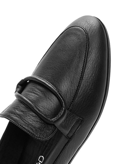 Kadın Siyah Deri Casual Loafer 25SFD350418 - Görsel 9