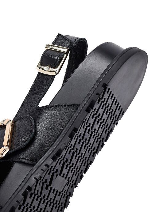 Derimod Derimod Kadın Siyah Tokalı Deri Sandalet 25SFD350918 Sandalet & Terlik | Boyner Siyah - 9. görsel