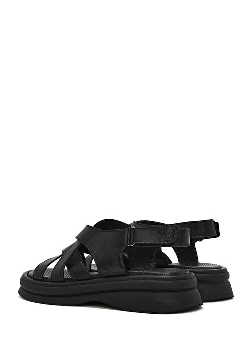 Derimod Derimod Kadın Siyah Arkası Bantlı Deri Sandalet 25SFD351218 Sandalet & Terlik | Boyner Siyah - 6. görsel