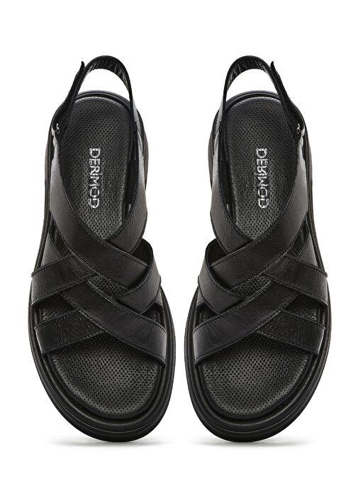 Derimod Derimod Kadın Siyah Arkası Bantlı Deri Sandalet 25SFD351218 Sandalet & Terlik | Boyner Siyah - 8. görsel