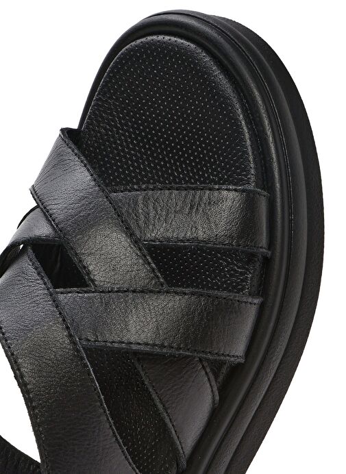 Derimod Derimod Kadın Siyah Arkası Bantlı Deri Sandalet 25SFD351218 Sandalet & Terlik | Boyner Siyah - 9. görsel