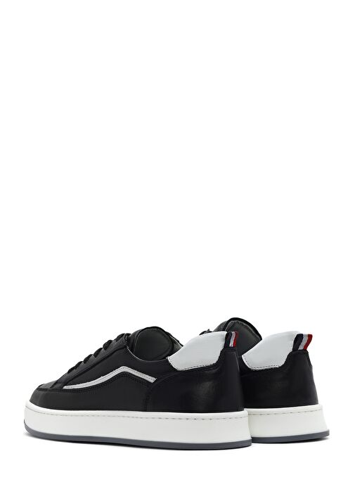 Erkek Siyah Bağcıklı Deri Sneaker 25SFD6881FT - Görsel 6