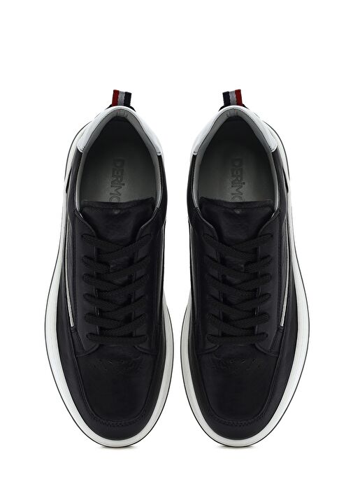 Erkek Siyah Bağcıklı Deri Sneaker 25SFD6881FT - Görsel 8