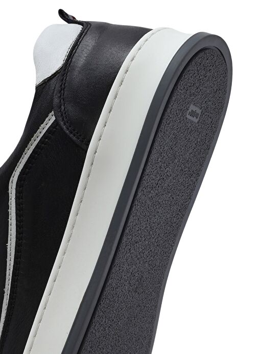 Erkek Siyah Bağcıklı Deri Sneaker 25SFD6881FT - Görsel 9
