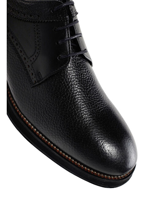 Erkek Siyah Bağcıklı Deri Casual Ayakkabı 25SFD7045FT - Görsel 9