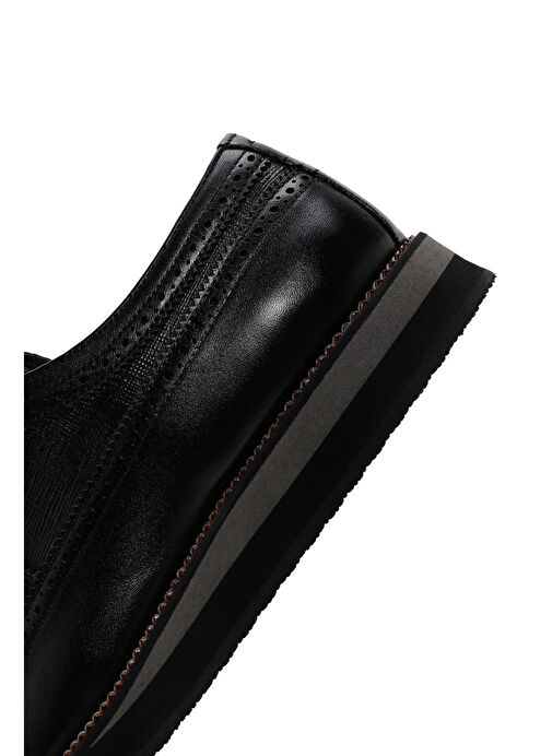 Erkek Siyah Deri Klasik Ayakkabı 25SFD704614 - Görsel 8