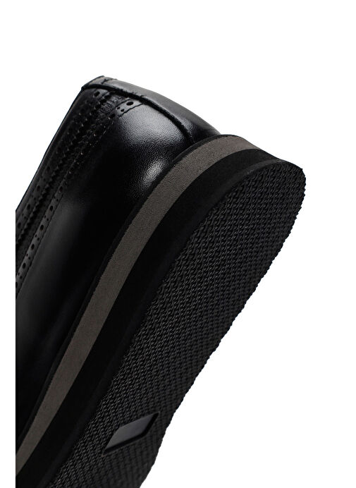 Erkek Siyah Deri Klasik Ayakkabı 25SFD704614 - Görsel 9