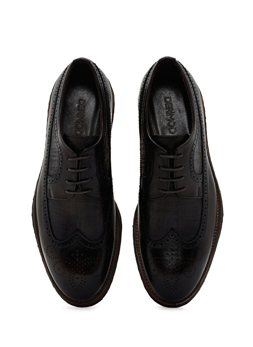 Erkek Kahverengi Deri Klasik Ayakkabı 25SFD704614 - Görsel 7