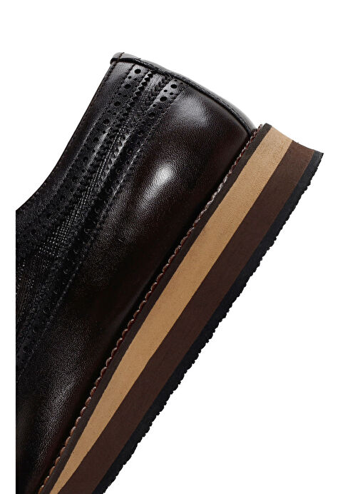 Erkek Kahverengi Deri Klasik Ayakkabı 25SFD704614 - Görsel 8