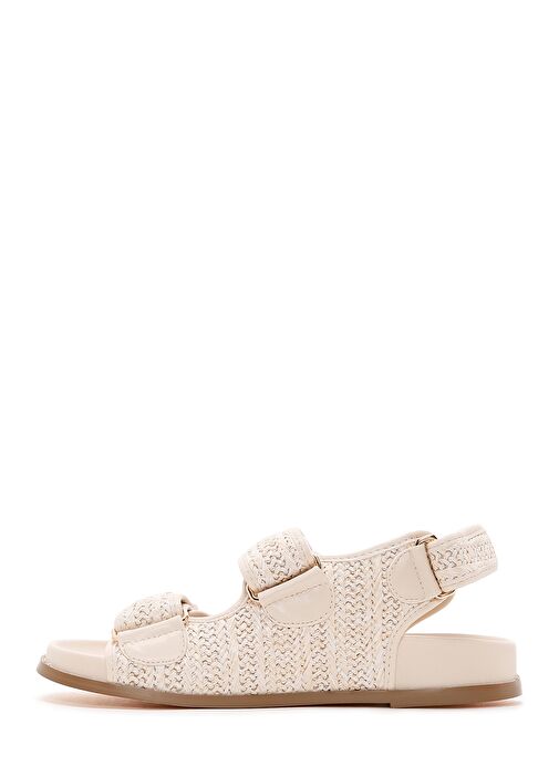 Kadın Bej Hasır Sandalet 25SFD4404M7 - Görsel 3