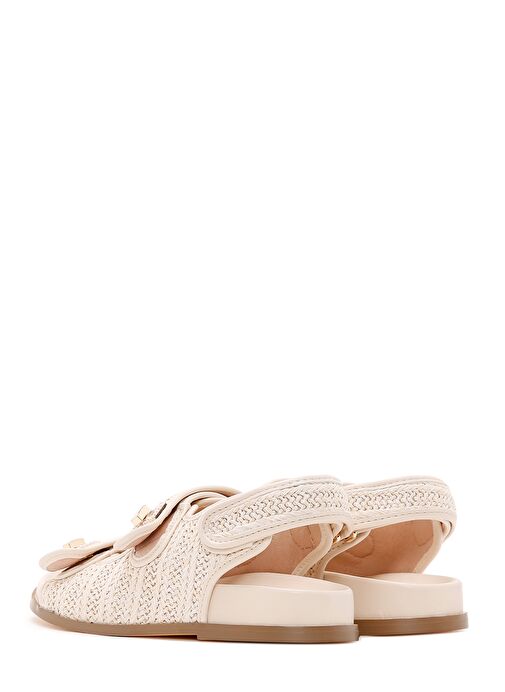 Kadın Bej Hasır Sandalet 25SFD4404M7 - Görsel 6