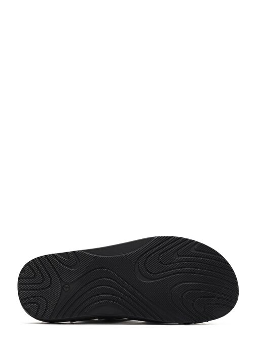 Erkek Siyah Deri Sandalet 25SFD625018 - Görsel 5