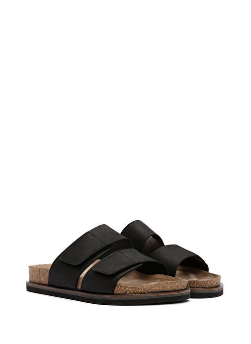 Derimod Derimod Erkek Siyah Nubuk Deri Terlik 25SFD6253V3 Sandalet & Terlik | Boyner Siyah - 4. görsel