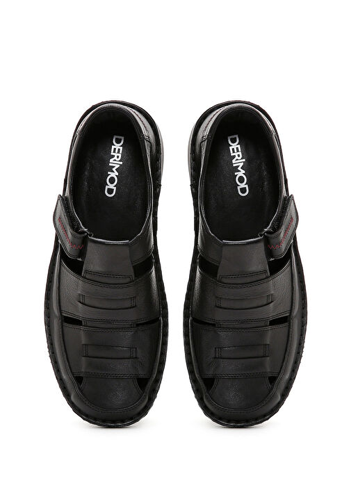 Derimod Siyah Erkek Deri Sandalet 25SFD710218 - Görsel 7