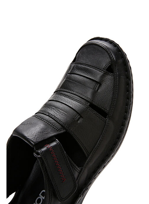 Derimod Siyah Erkek Deri Sandalet 25SFD710218 - Görsel 8