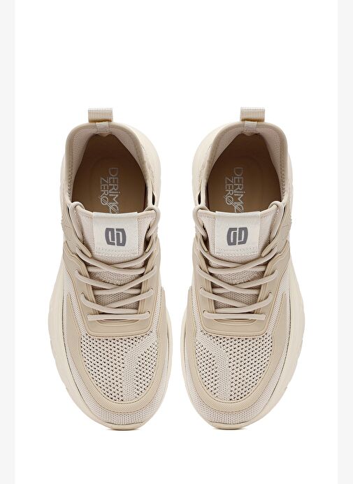 Derimod Zero Erkek Bej Bağcıklı Kalın Tabanlı Kumaş Sneaker 25SFD69426F - Görsel 8