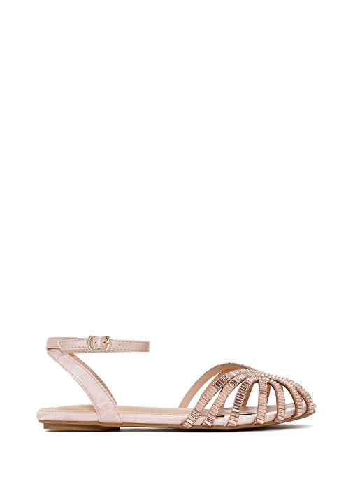 Kadın Pembe Bilekten Bağlamalı Taşlı Sandalet 25SFE450414 - Görsel 2