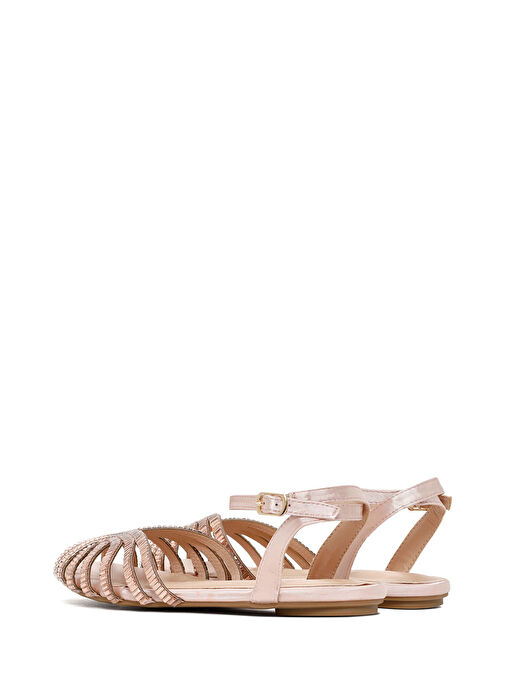 Kadın Pembe Bilekten Bağlamalı Taşlı Sandalet 25SFE450414 - Görsel 6