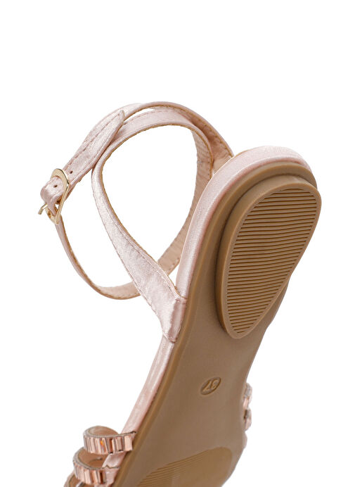 Kadın Pembe Bilekten Bağlamalı Taşlı Sandalet 25SFE450414 - Görsel 9