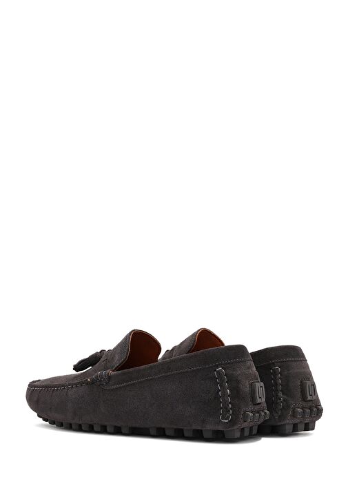 Erkek Gri Püsküllü Süet Deri Loafer 25SFD631510 - Görsel 6