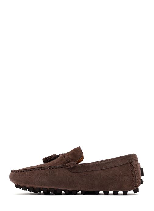 Erkek Vizon Püsküllü Süet Deri Loafer 25SFD631510 - Görsel 3