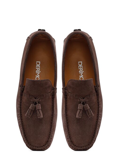 Erkek Vizon Püsküllü Süet Deri Loafer 25SFD631510 - Görsel 8