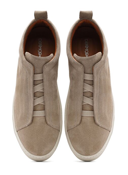 Erkek Bej Süet Deri Sneaker 25SFD631610 - Görsel 8