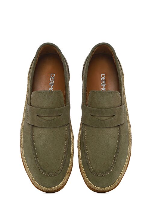 Erkek Yeşil Süet Deri Casual Loafer 25SFD631810 - Görsel 8