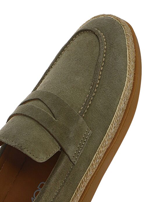 Erkek Yeşil Süet Deri Casual Loafer 25SFD631810 - Görsel 9