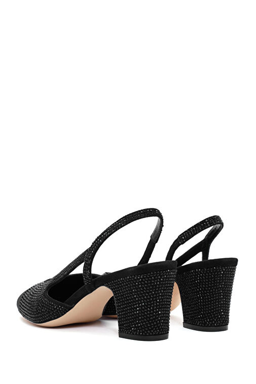 Derimod Siyah Kadın Deri Topuklu Ayakkabı 24WFD1224TS - Görsel 7