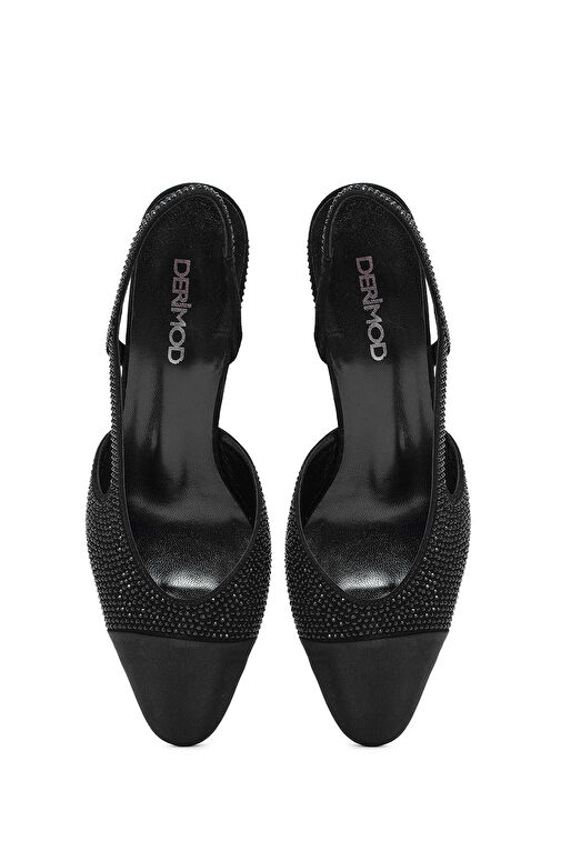 Derimod Siyah Kadın Deri Topuklu Ayakkabı 24WFD1224TS - Görsel 9