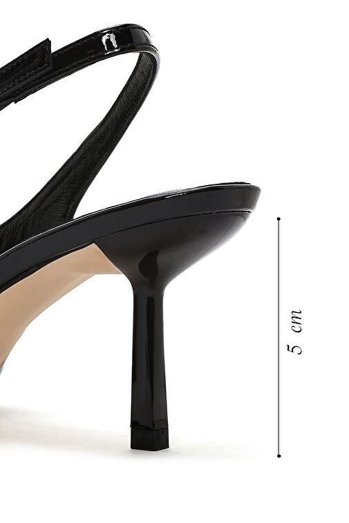 Derimod Siyah Kadın Rugan Topuklu Ayakkabı 24WFD122616 - Görsel 3