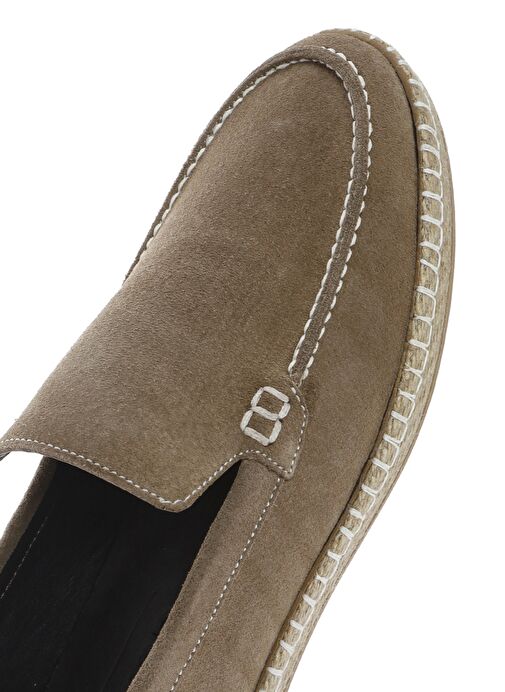 Erkek Bej Süet Deri Espadril 25SFD660210 - Görsel 9