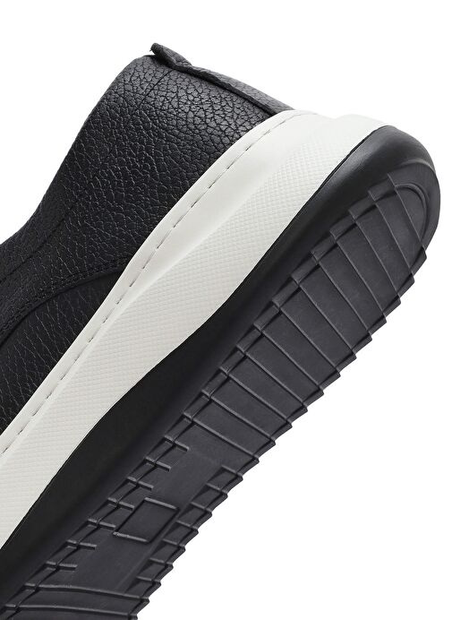 Erkek Siyah Bağcıklı Kalın Tabanlı Deri Casual Ayakkabı 25SFD6603FT - Görsel 9