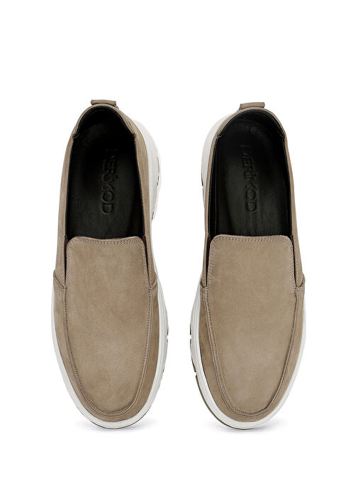 Erkek Vizon Nubuk Deri Comfort Ayakkabı 25SFD6604V3 - Görsel 8