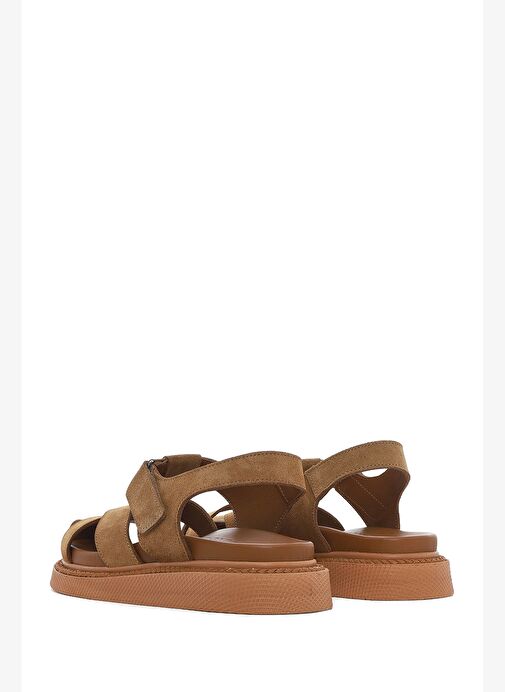 Kadın Taba Süet Deri Sandalet 25SFD300910 - Görsel 6