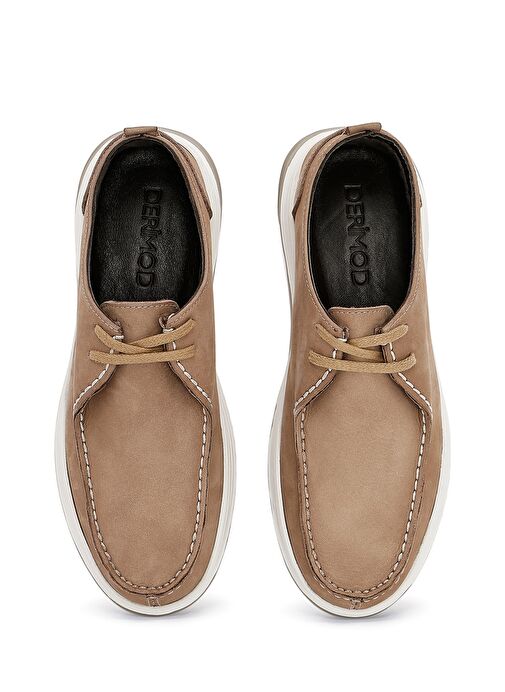 Derimod Derimod Erkek Vizon Bağcıklı Nubuk Deri Comfort Ayakkabı 25SFD6605V3 Boyner'de! Vizon - 8. görsel