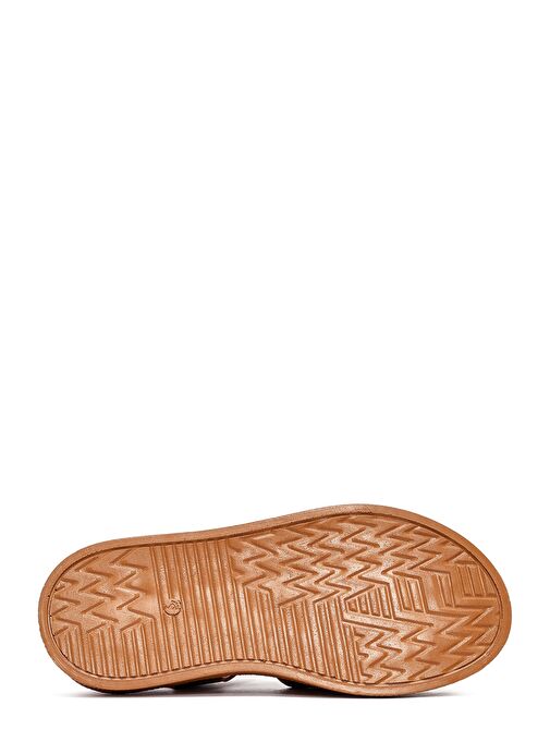 Kadın Taba Bantlı Kalın Tabanlı Deri Sandalet 25SFD301018 - Görsel 5