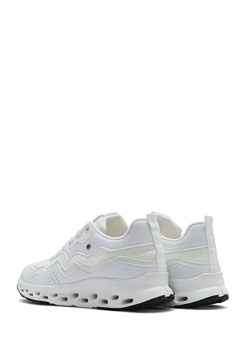 Kadın Bej Bağcıklı Kalın Tabanlı Sneaker 25SFE495714 - Görsel 6