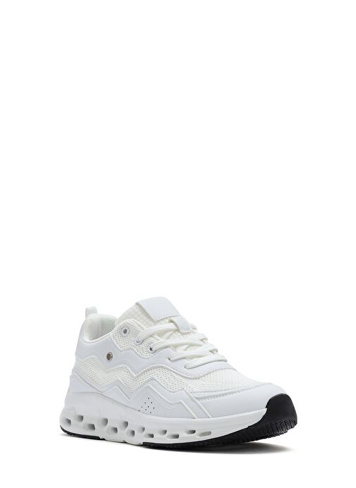 Kadın Bej Bağcıklı Kalın Tabanlı Sneaker 25SFE495714 - Görsel 7