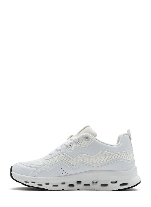 Kadın Bej Bağcıklı Kalın Tabanlı Sneaker 25SFE495714 - Görsel 3