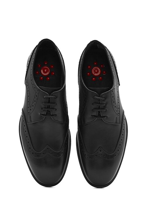 Erkek Siyah Bağcıklı Deri Casual Ayakkabı 25SFD710818 - Görsel 8