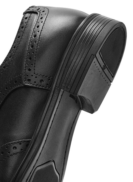 Erkek Siyah Bağcıklı Deri Casual Ayakkabı 25SFD710818 - Görsel 9