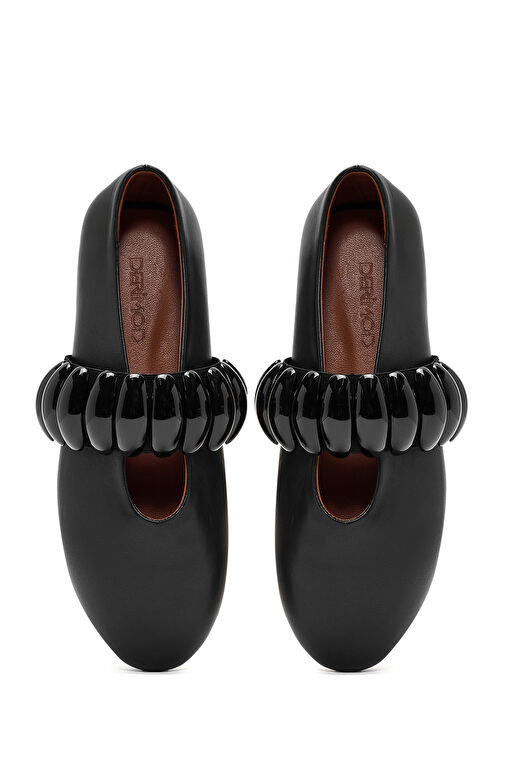 Derimod Derimod Kadın Siyah Toka Detaylı Deri Babet 24WFD230018 | Boyner Siyah - 8. görsel