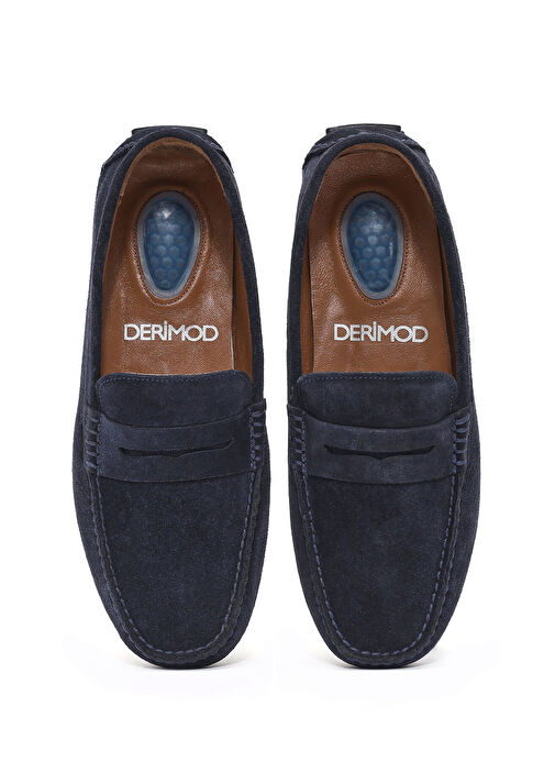 Erkek Lacivert Süet Deri Loafer 25SFD711010 - Görsel 8
