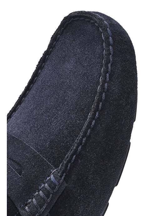 Erkek Lacivert Süet Deri Loafer 25SFD711010 - Görsel 9