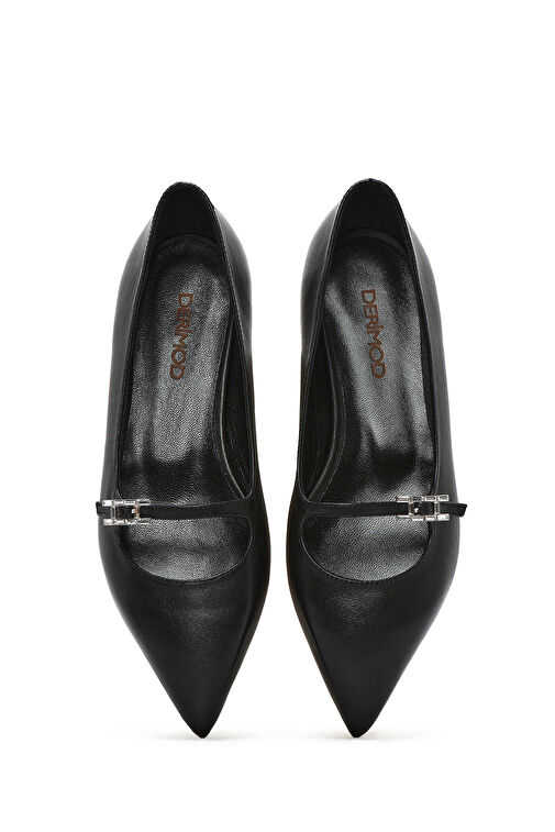 Derimod Derimod Kadın Siyah Toka Detaylı Deri Babet 24WFD230218 | Boyner Siyah - 8. görsel