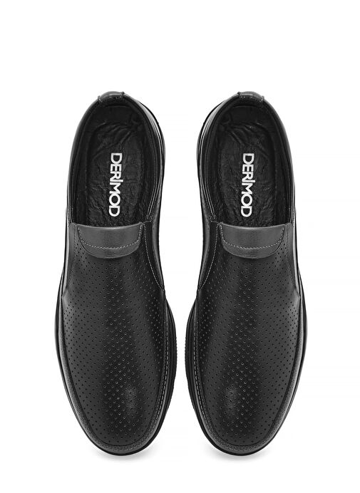 Erkek Siyah Deri Casual Loafer 25SFD711218 - Görsel 8