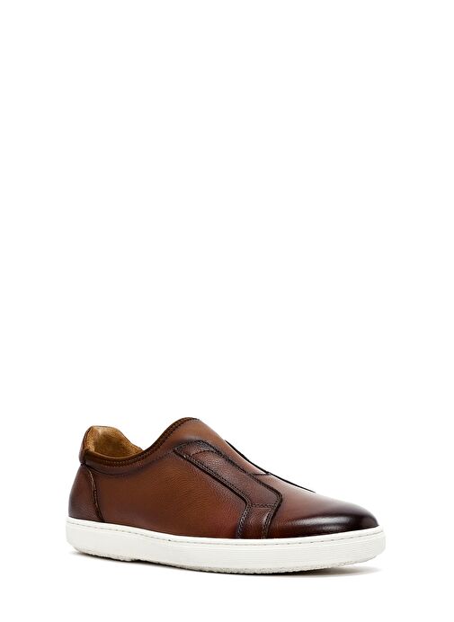 Erkek Kahverengi Deri Sneaker 25SFD691918 - Görsel 7